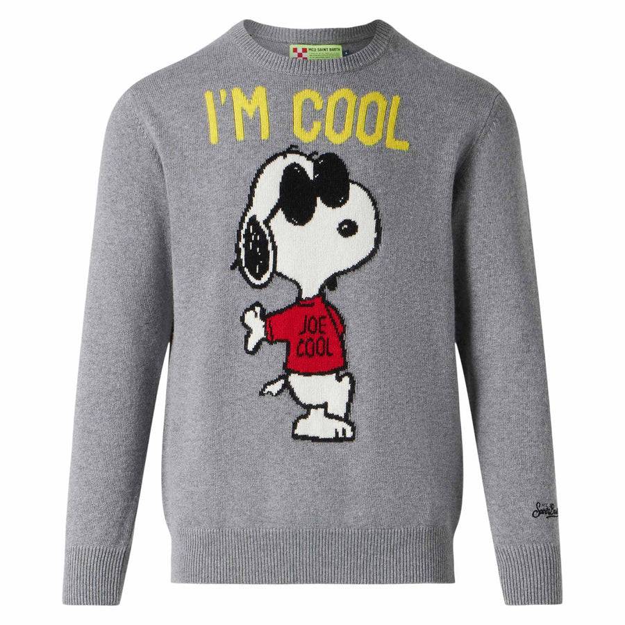Mc2 Saint Barth Maglia Da Uomo Con Rock Snoopy Grigio | SNOOPY - EDIZIONE SPECIALE PEANUTS™