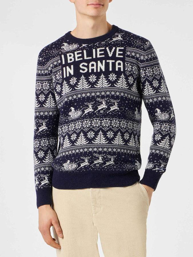 Mc2 Saint Barth Maglia da uomo con scritta I believe in Santa