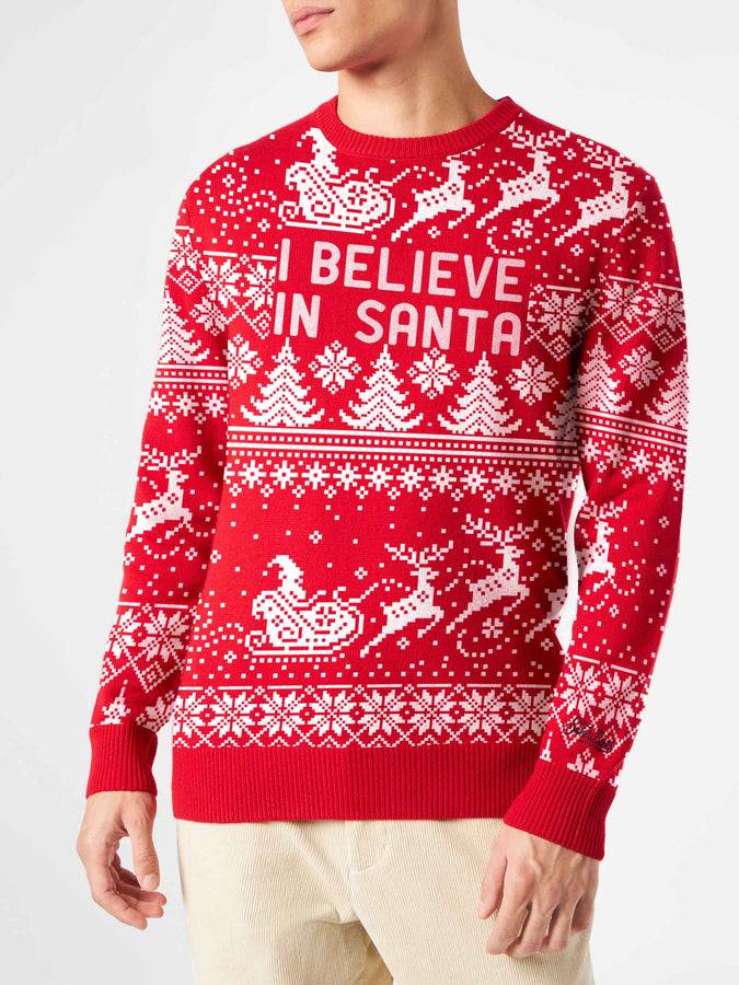 Mc2 Saint Barth Maglia da uomo con scritta I believe in Santa