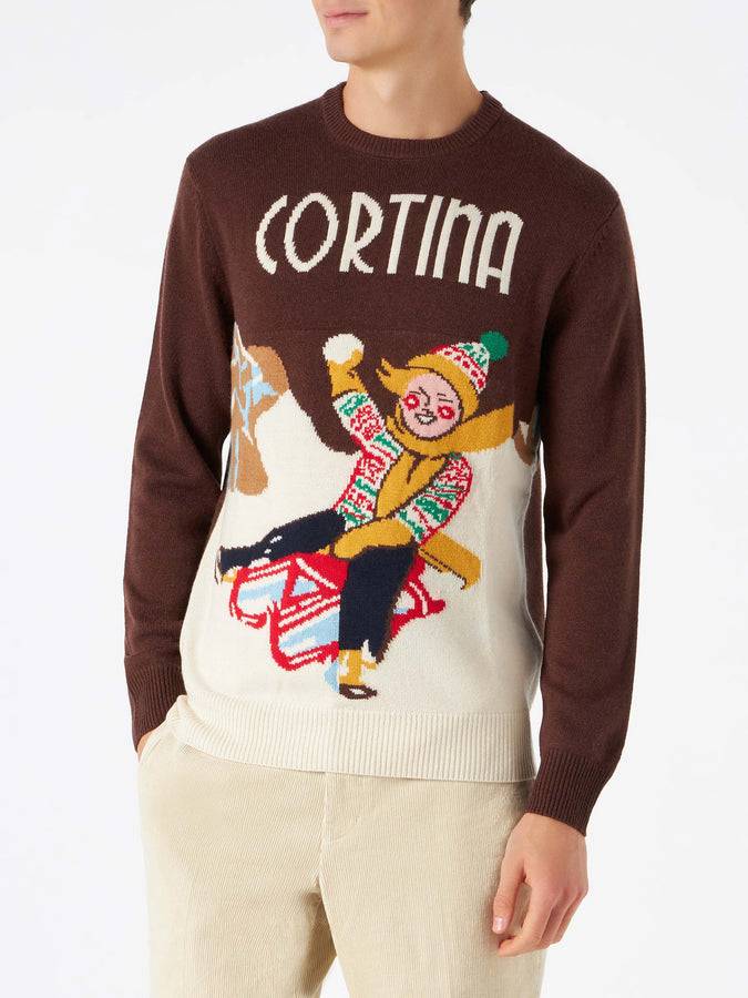 Mc2 Saint Barth Maglia Da Uomo Con Stampa Cartoline Cortina