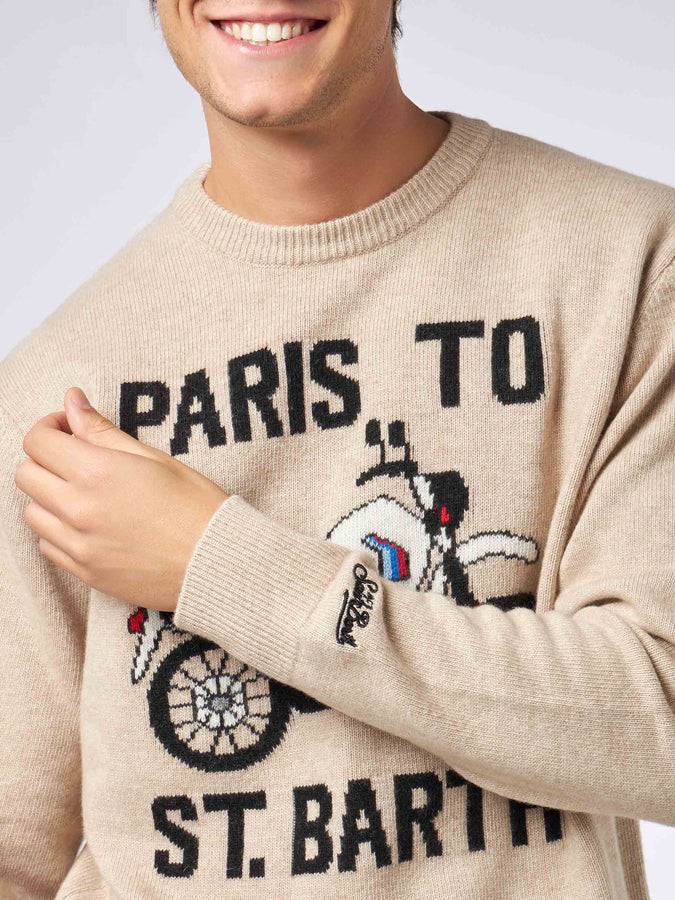 Mc2 Saint Barth Maglia Da Uomo Con Stampa Frontale Paris To St.Barth
