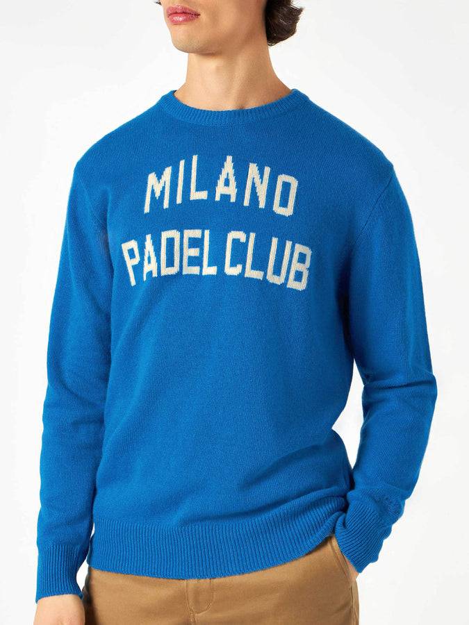 Mc2 Saint Barth Maglia Da Uomo Con Stampa Jacquard Milano Padel Club
