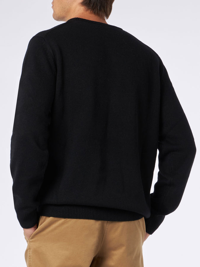 Mc2 Saint Barth Maglia Da Uomo Con Stampa Lupo E Ricamo Wolf Of St.Moritz