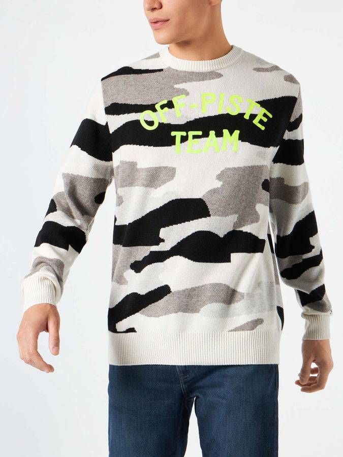 Mc2 Saint Barth Maglia da uomo con stampa mimetica Off-piste Team