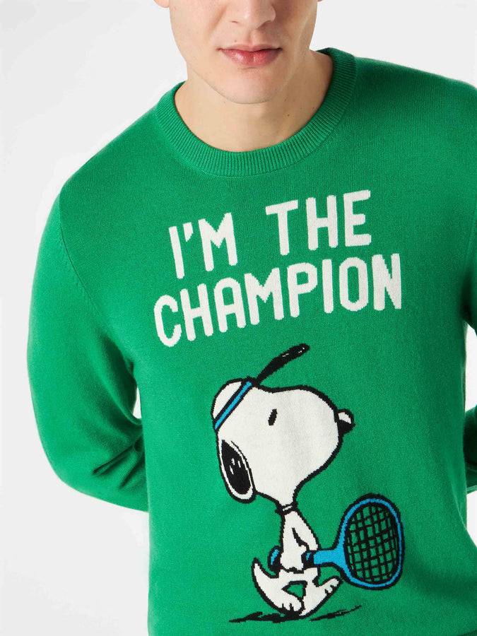 Mc2 Saint Barth Maglia Da Uomo Con Stampa Snoopy I'm The Champion | Edizione Speciale Peanuts™