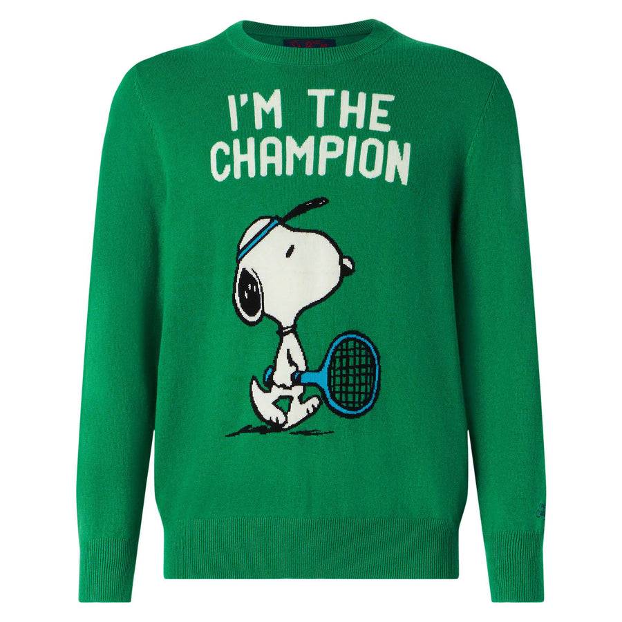 Mc2 Saint Barth Maglia Da Uomo Con Stampa Snoopy I'm The Champion | Edizione Speciale Peanuts™