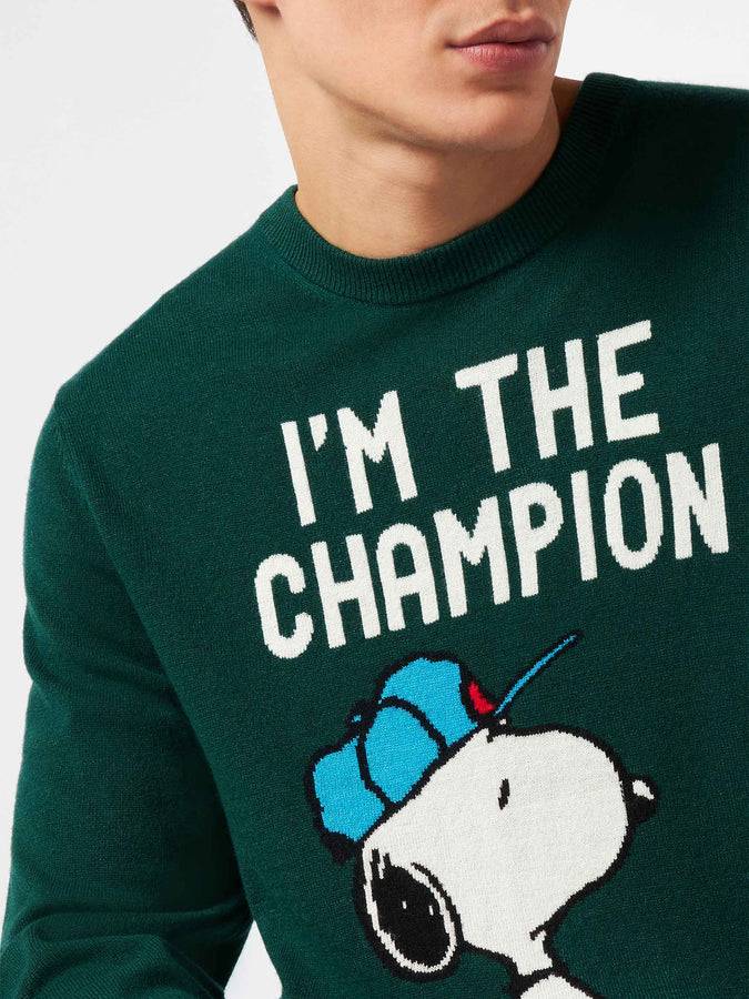 Mc2 Saint Barth Maglia Da Uomo Con Stampa Snoopy I'm The Champion | SNOOPY - EDIZIONE SPECIALE PEANUTS™