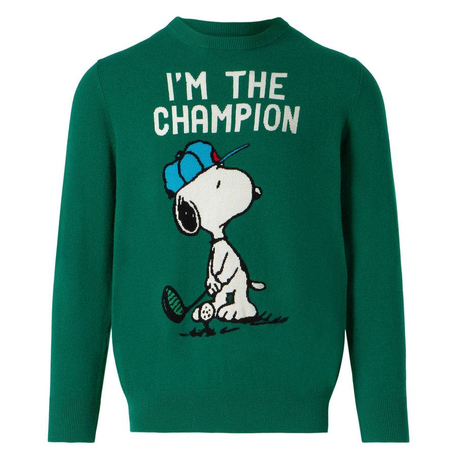 Mc2 Saint Barth Maglia Da Uomo Con Stampa Snoopy I'm The Champion | SNOOPY - EDIZIONE SPECIALE PEANUTS™