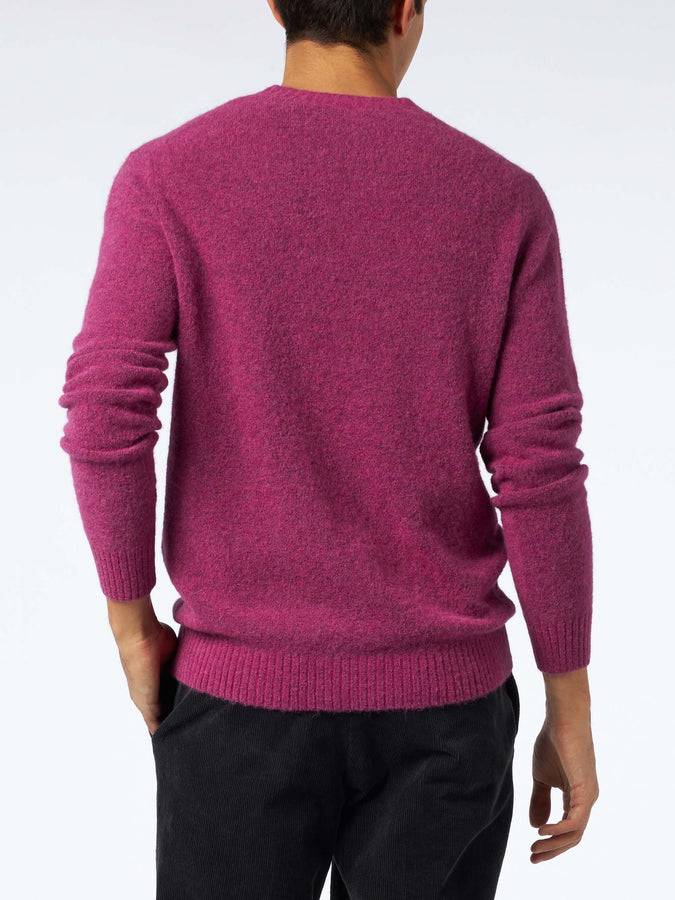 Mc2 Saint Barth Maglia Da Uomo Fucsia In Lana Stretch Con Ricamo St. Barth