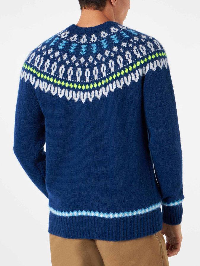 Mc2 Saint Barth Maglia Da Uomo Garzata Con Jacquard Islandese