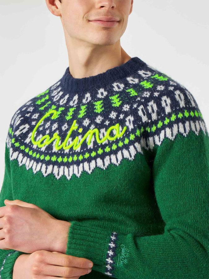 Mc2 Saint Barth Maglia Da Uomo Garzata Con Jacquard Islandese