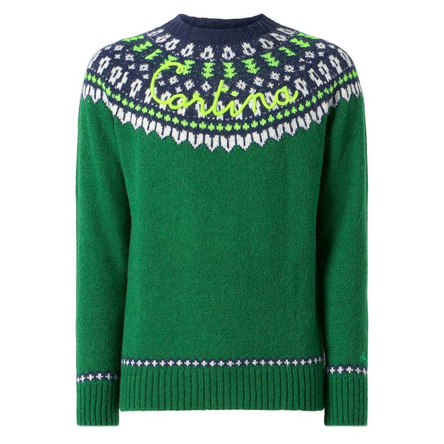 Mc2 Saint Barth Maglia Da Uomo Garzata Con Jacquard Islandese