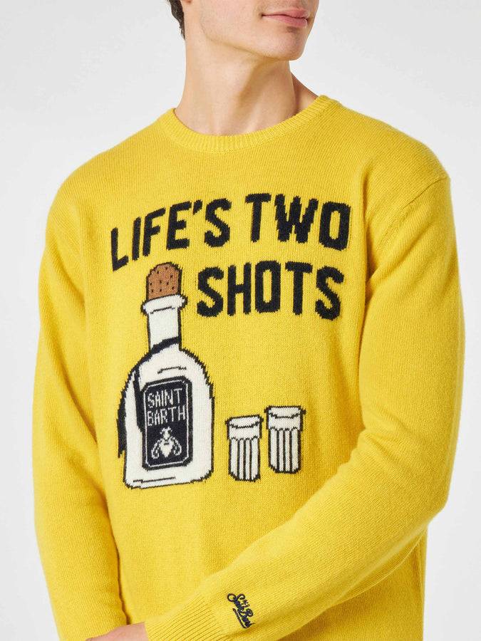 Mc2 Saint Barth Maglia Da Uomo Gialla Con Scritta Life's Two Shots