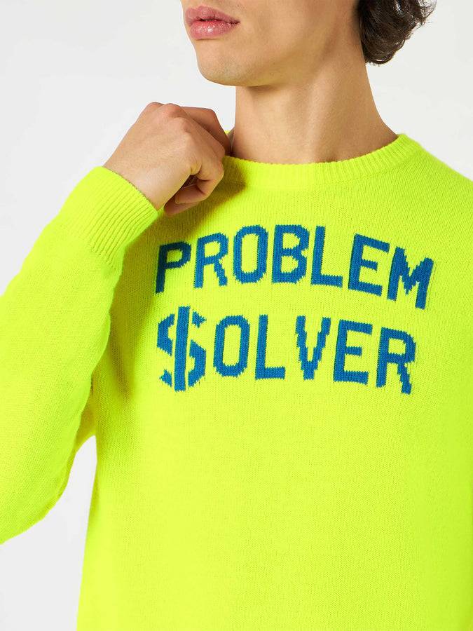 Mc2 Saint Barth Maglia Da Uomo Giallo Fluo Con Stampa Problem $olver
