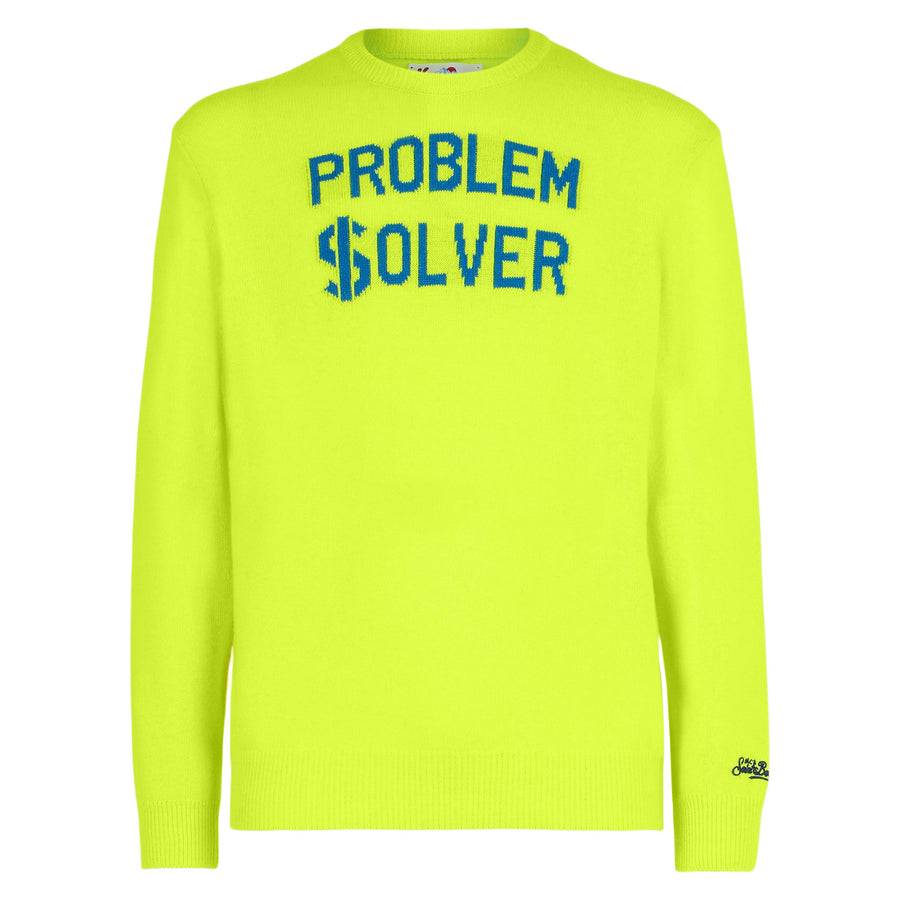 Mc2 Saint Barth Maglia Da Uomo Giallo Fluo Con Stampa Problem $olver