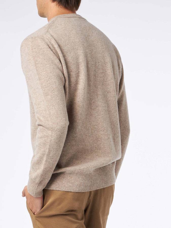 Mc2 Saint Barth Maglia Da Uomo Girocollo Beige Con Ricamo St. Barth