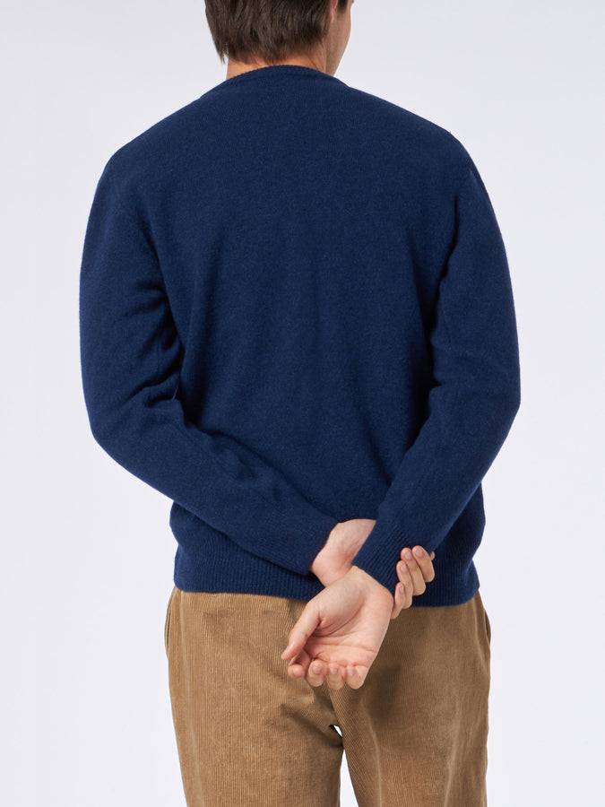 Mc2 Saint Barth Maglia Da Uomo Girocollo Blu Con Ricamo St. Barth