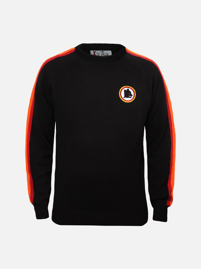 Mc2 Saint Barth Maglia da uomo girocollo con patch Roma | EDIZIONE SPECIALE AS ROMA