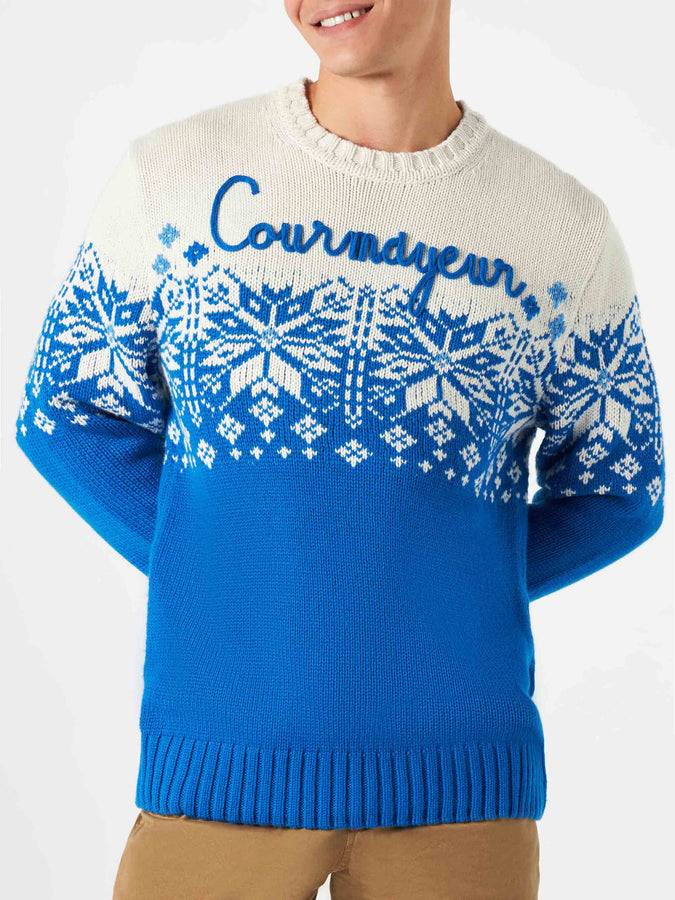 Mc2 Saint Barth Maglia da uomo girocollo con ricamo Courmayeur