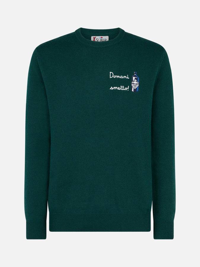Mc2 Saint Barth Maglia da uomo girocollo con ricamo Domani Smetto