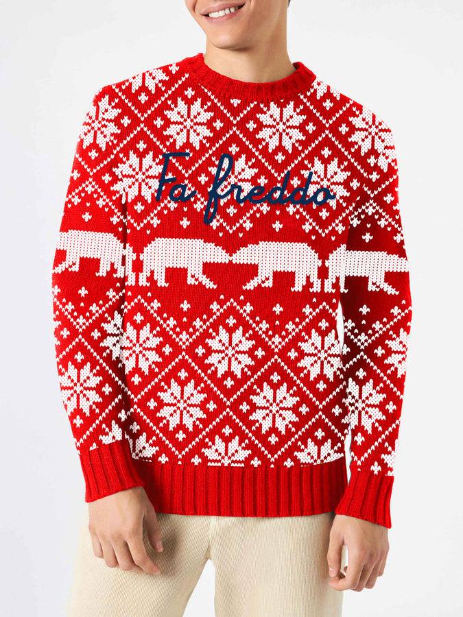Mc2 Saint Barth Maglia da uomo girocollo con scritta Fa freddo