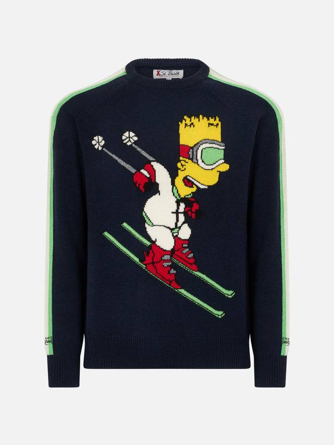Mc2 Saint Barth Maglia Da Uomo Girocollo Con Stampa Jacquard Bart Simpson | EDIZIONE SPECIALE DEI SIMPSON