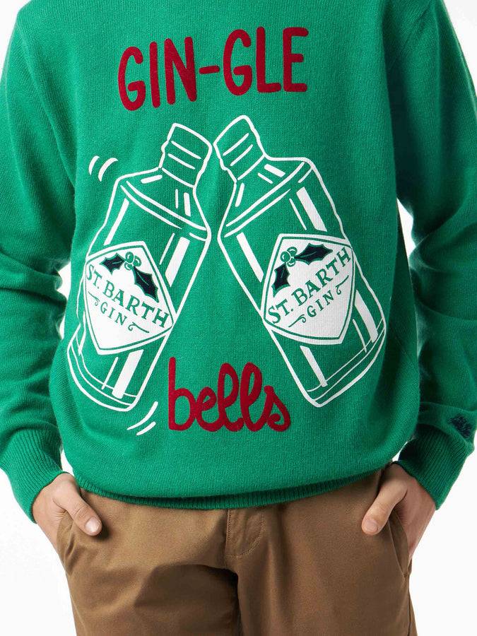Mc2 Saint Barth Maglia Da Uomo Girocollo Con Stampa Jacquard Campanelli GIN-GLE
