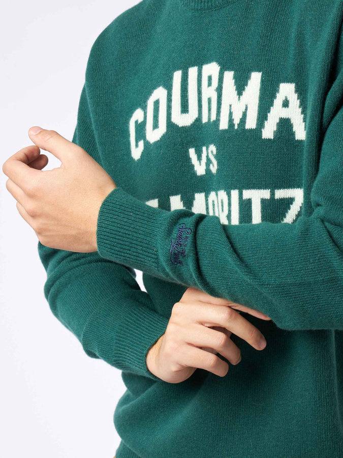 Mc2 Saint Barth Maglia Da Uomo Girocollo Con Stampa Jacquard Courma Vs St. Moritz