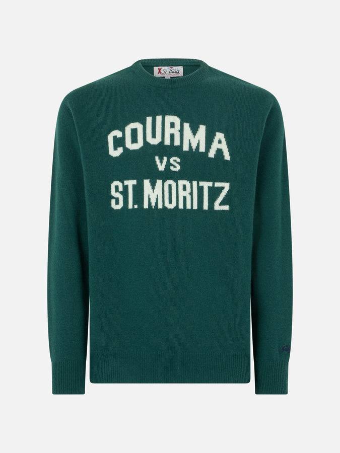 Mc2 Saint Barth Maglia Da Uomo Girocollo Con Stampa Jacquard Courma Vs St. Moritz