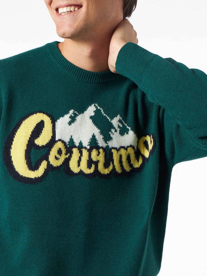 Mc2 Saint Barth Maglia Da Uomo Girocollo Con Stampa Jacquard Monti Di Courma