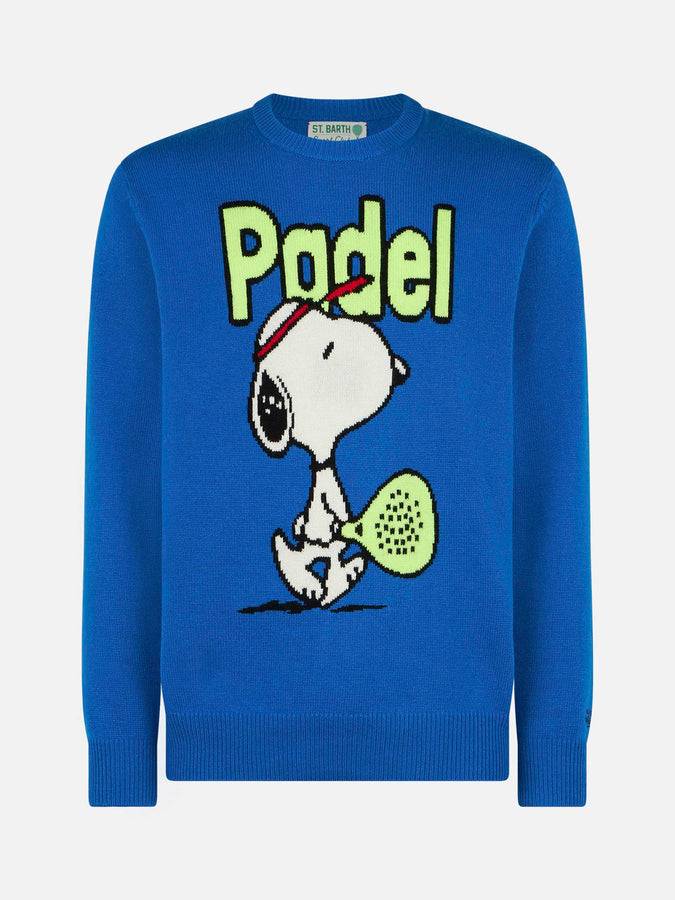 Mc2 Saint Barth Maglia Da Uomo Girocollo Con Stampa Jacquard Padel Snoopy | SNOOPY - EDIZIONE SPECIALE ©PEANUTS