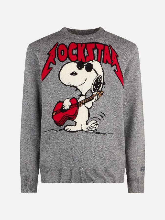 Mc2 Saint Barth Maglia Da Uomo Girocollo Con Stampa Jacquard Snoopy Rockstar | SNOOPY - EDIZIONE SPECIALE ©PEANUTS