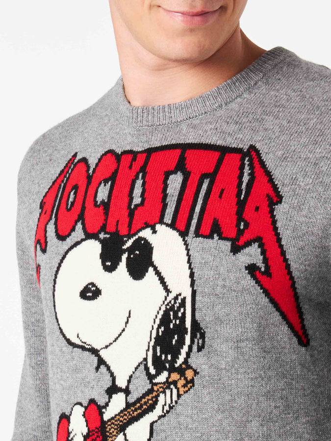 Mc2 Saint Barth Maglia Da Uomo Girocollo Con Stampa Jacquard Snoopy Rockstar | SNOOPY - EDIZIONE SPECIALE ©PEANUTS