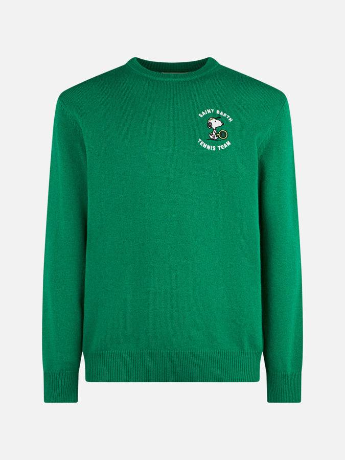Mc2 Saint Barth Maglia Da Uomo Girocollo Con Stampa Jacquard Tennis Snoopy | SNOOPY - EDIZIONE SPECIALE ©PEANUTS