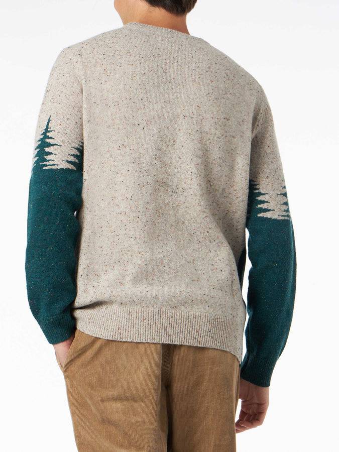 Mc2 Saint Barth Maglia Da Uomo Girocollo In Donegal Con Stampa Jacquard Cartolina St. Moritz