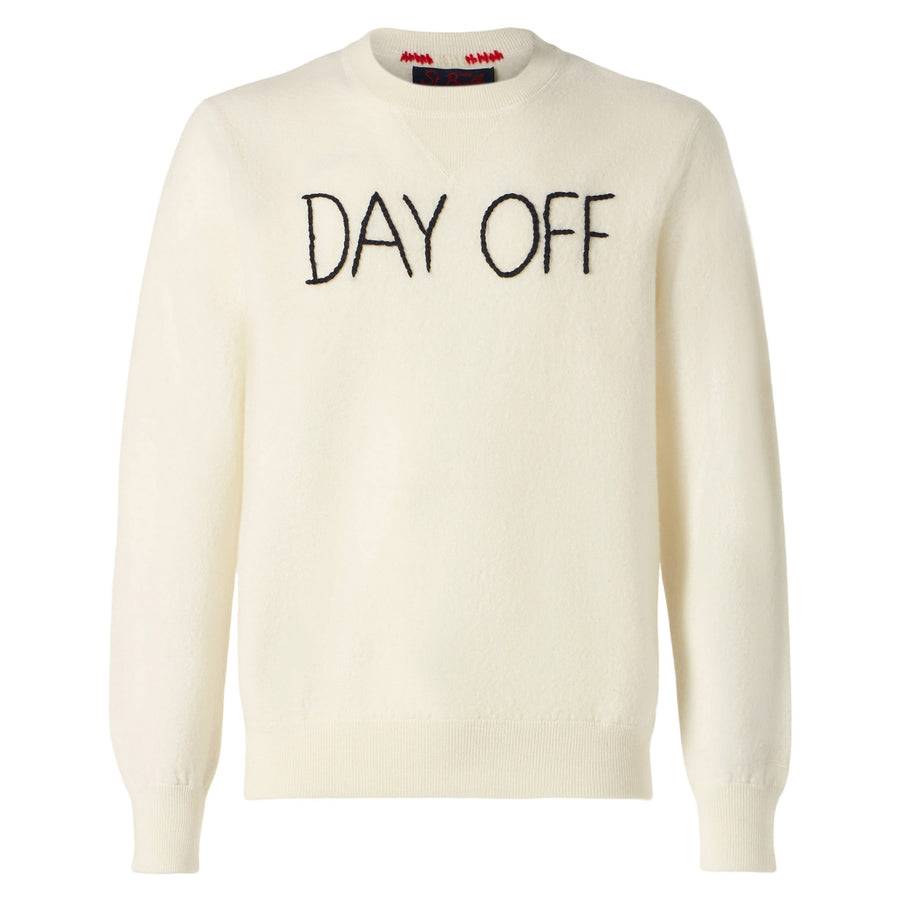 Mc2 Saint Barth Maglia Da Uomo Girocollo In Maglia Con Ricamo Day Off