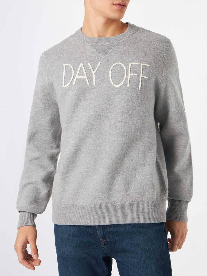 Mc2 Saint Barth Maglia da uomo girocollo in maglia con ricamo Day Off