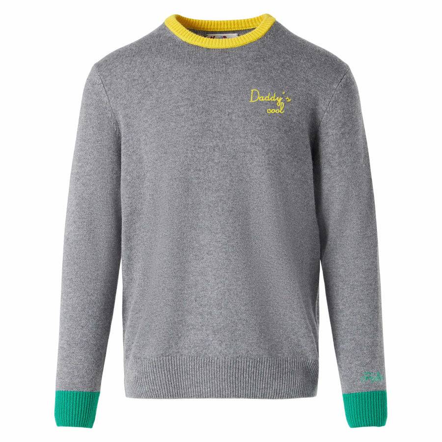 Mc2 Saint Barth Maglia Da Uomo Grigia Con Ricamo Daddy's Cool