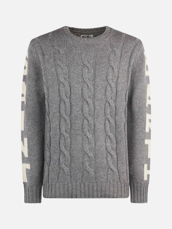 Mc2 Saint Barth Maglia Da Uomo Grigia Intrecciata Girocollo Pesante