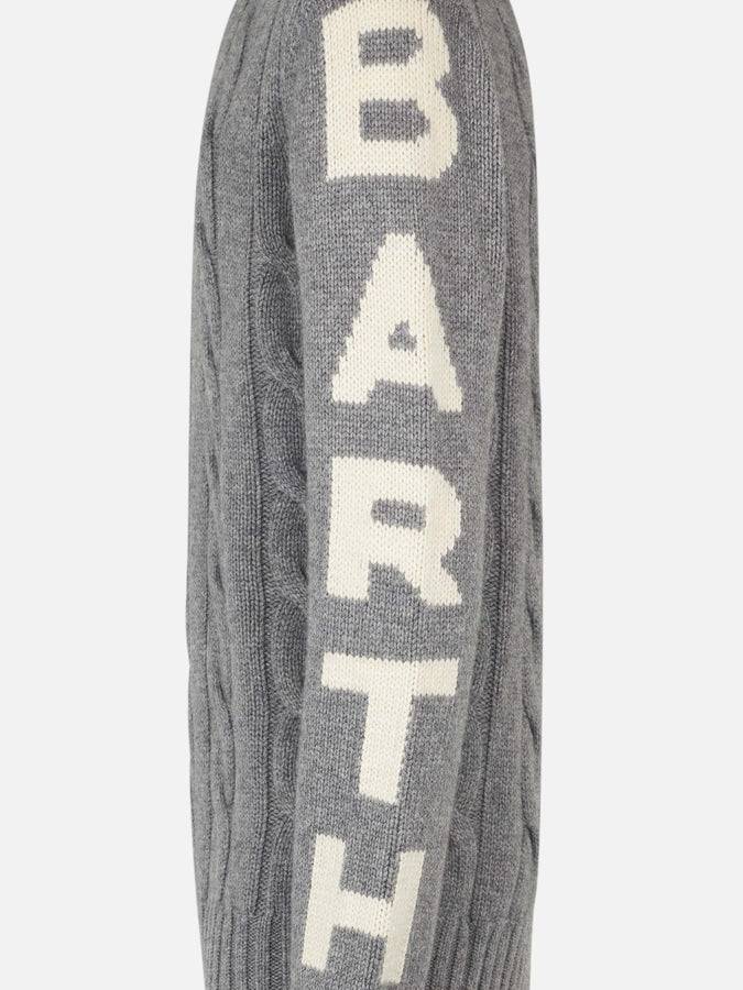 Mc2 Saint Barth Maglia Da Uomo Grigia Intrecciata Girocollo Pesante