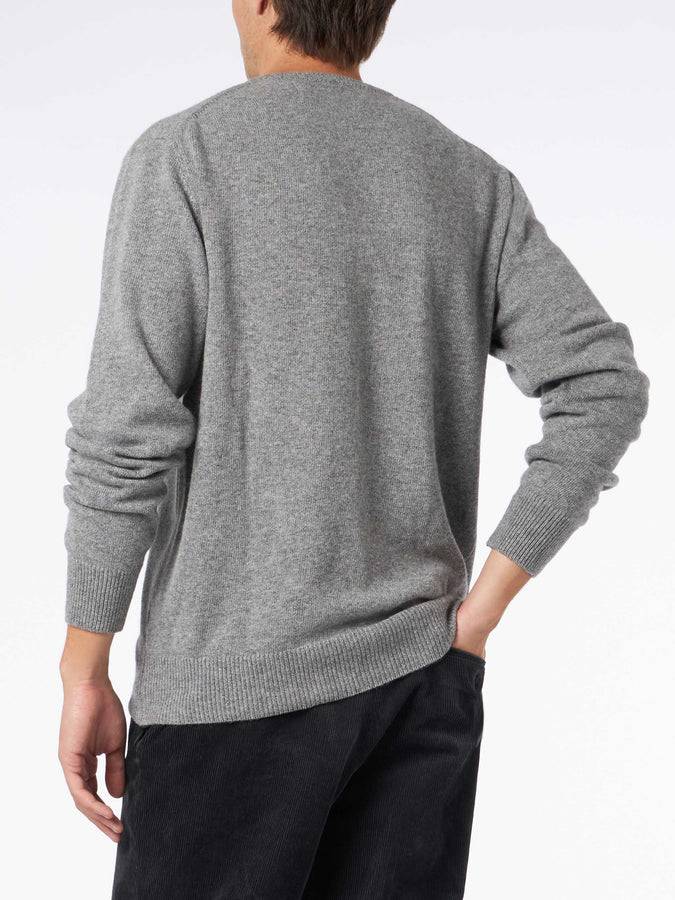 Mc2 Saint Barth Maglia Da Uomo In Misto Cashmere Whi-Ski