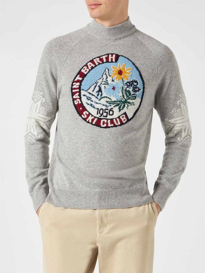 Mc2 Saint Barth Maglia da uomo mezzo dolcevita con stampa jacquard Nordica
