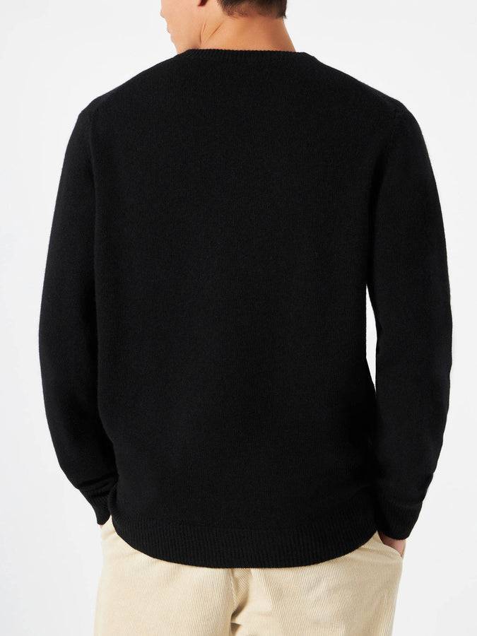 Mc2 Saint Barth Maglia Da Uomo Nera Con Stampa Super G