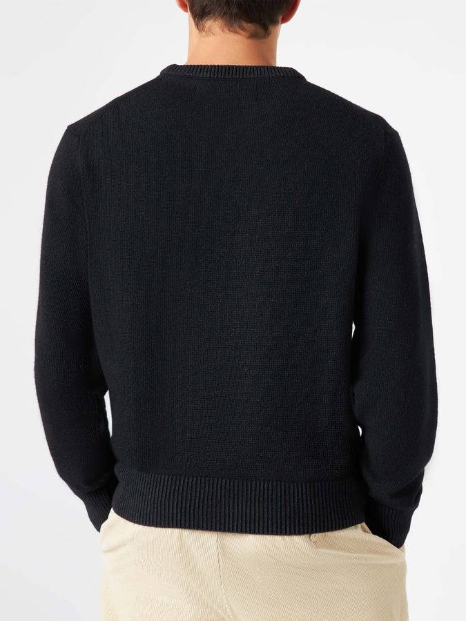 Mc2 Saint Barth Maglia Da Uomo Nera Teschio Off Piste