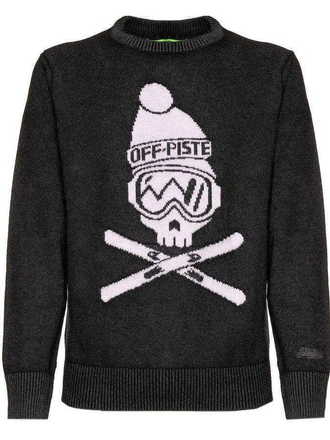 Mc2 Saint Barth Maglia Da Uomo Nera Teschio Off Piste