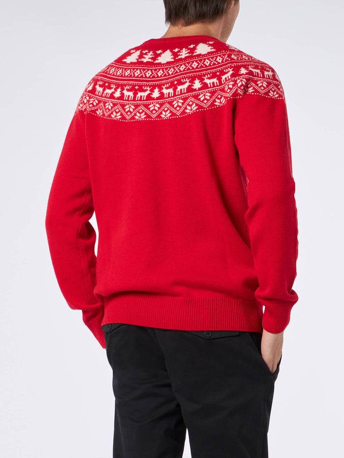 Mc2 Saint Barth Maglia Da Uomo Rossa In Stile Norvegese