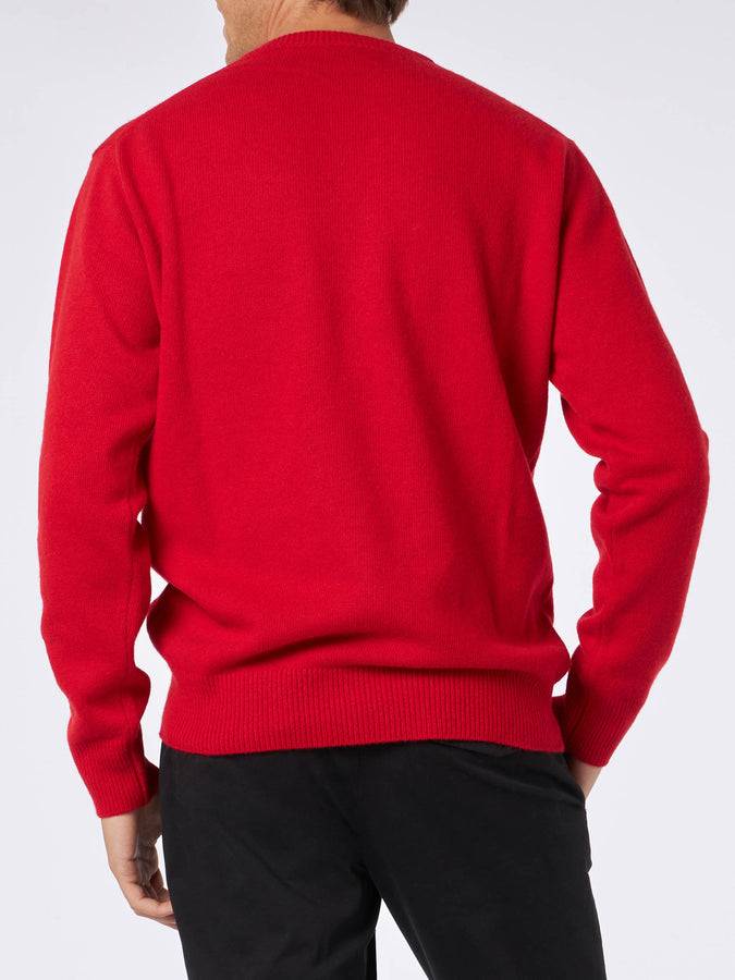 Mc2 Saint Barth Maglia Da Uomo Rossa Stampa Gin-Gle Bells