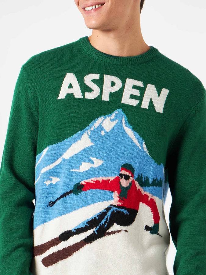 Mc2 Saint Barth Maglia Da Uomo Stampa Cartolina Vintage Aspen