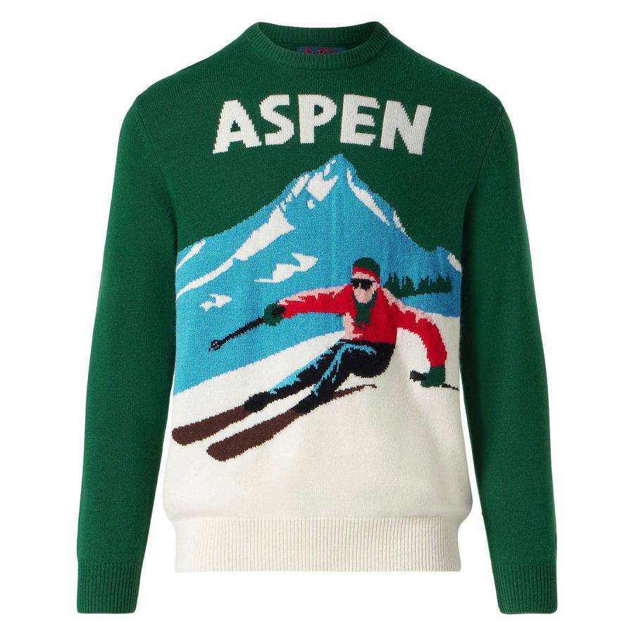 Mc2 Saint Barth Maglia Da Uomo Stampa Cartolina Vintage Aspen