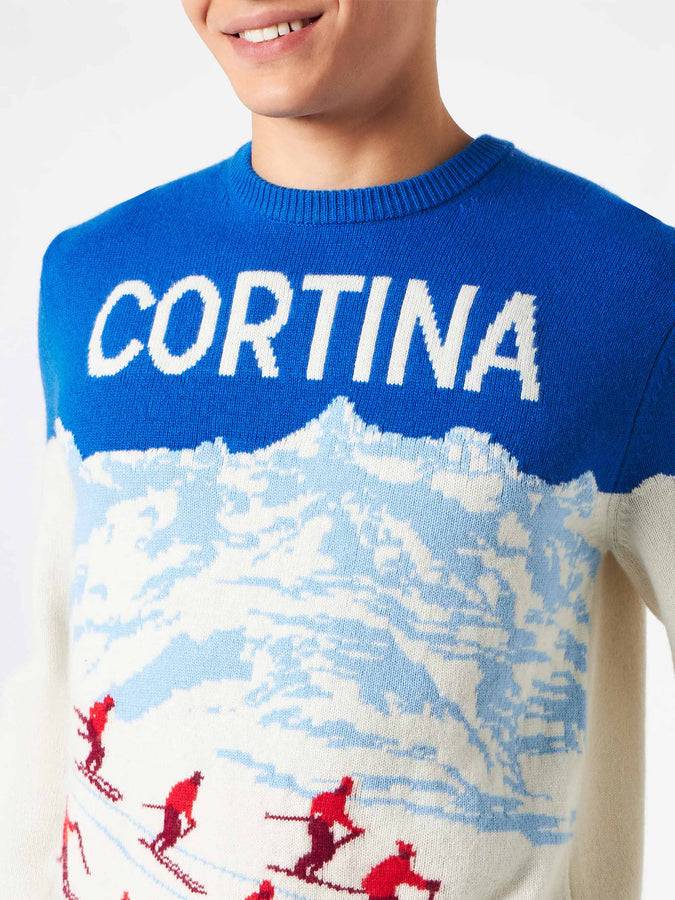 Mc2 Saint Barth Maglia Da Uomo Stampa Cartolina Vintage Cortina